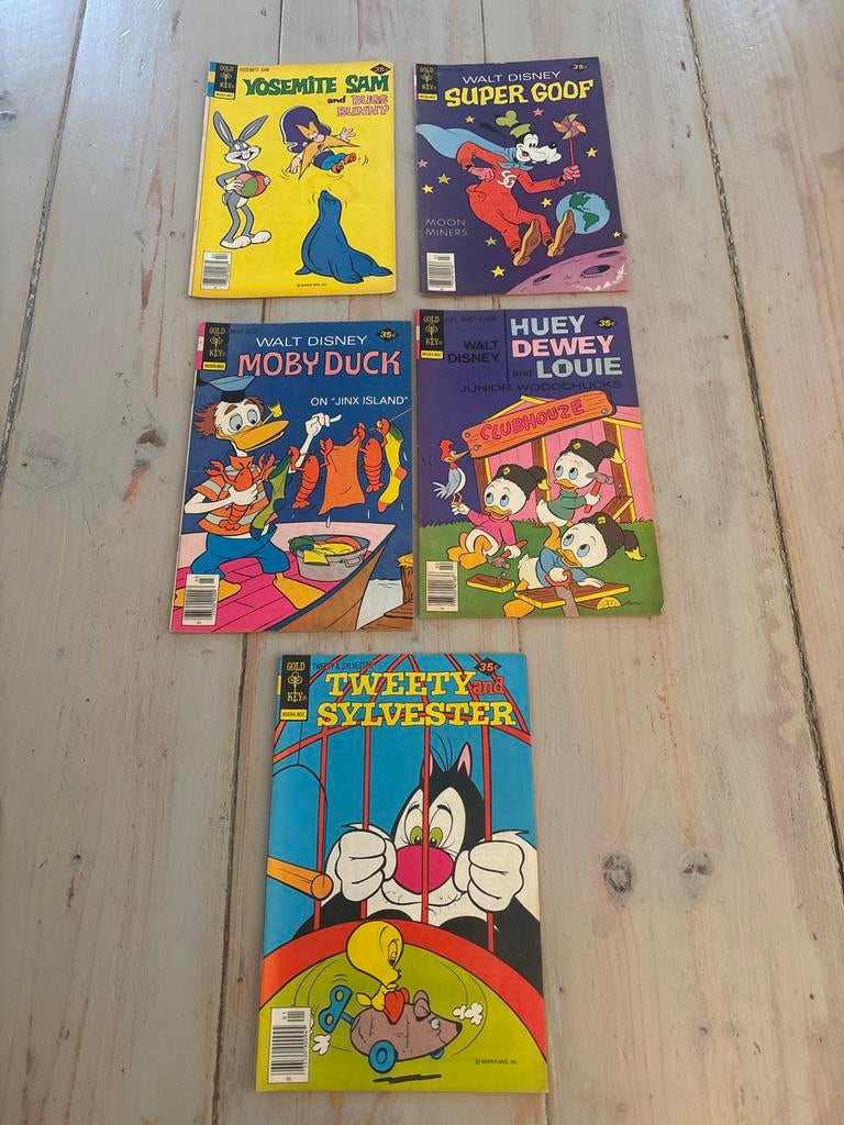 5 Vintage Gold Key Comics - Disney Figuren!, Meerdere stripboeken, Ophalen of Verzenden, Gelezen