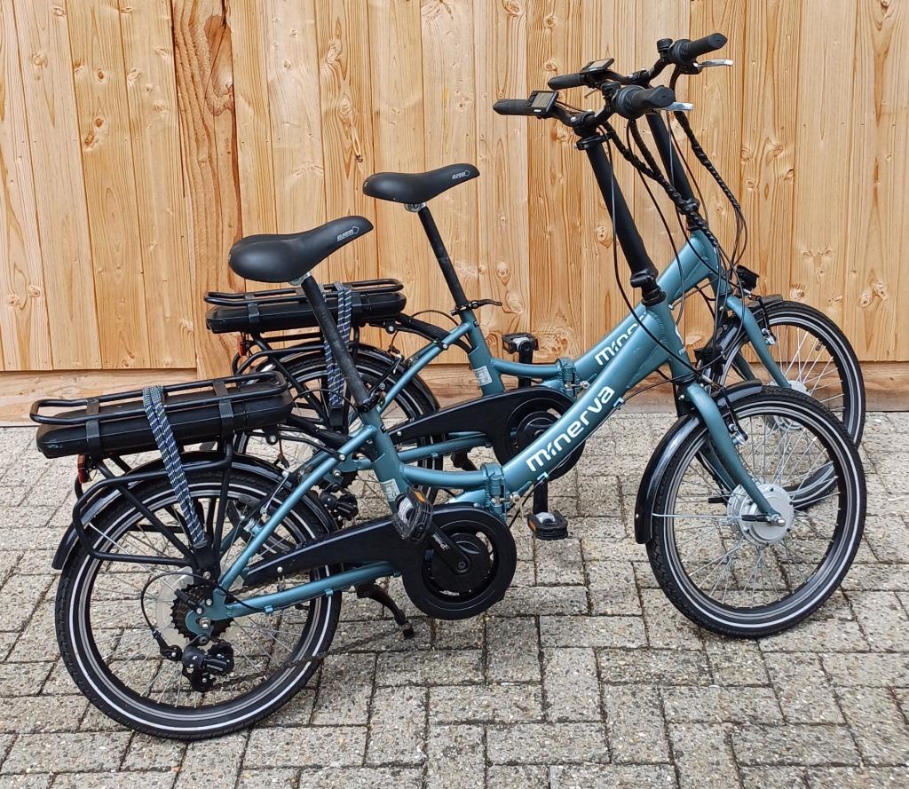 2x 2e hands elektrische vouwfietsen 1 jaar oud, Fietsen en Brommers, Elektrische fietsen, Gebruikt, Minder dan 47 cm, 50 km per accu of meer