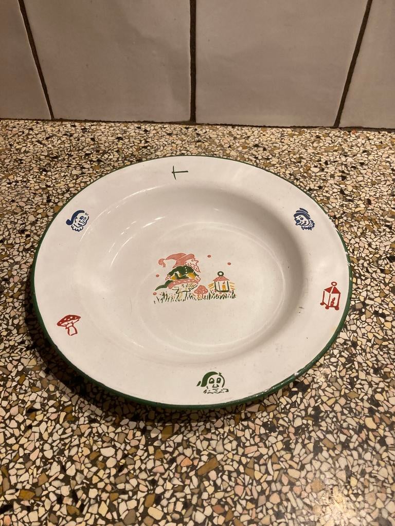 Emaille bord kabouter, Antiek en Kunst, Ophalen of Verzenden