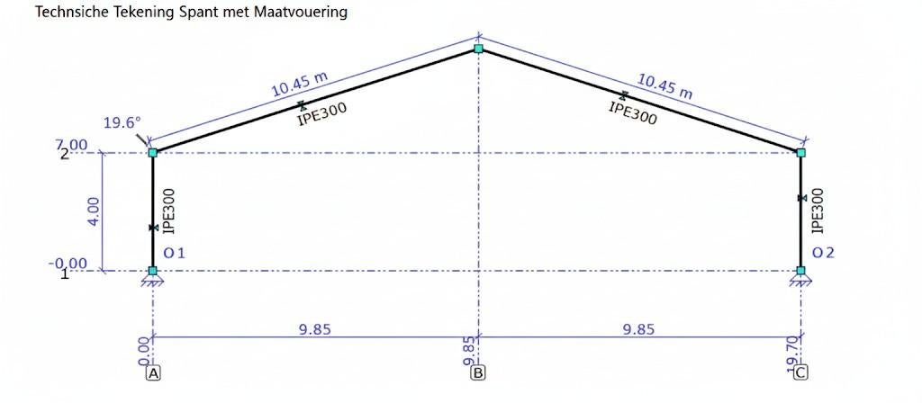 2x Zware Stalen Spanten IPE 300 - Overspanning 19,70m, Ophalen