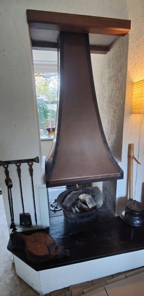 Roodkoperen Openhaard Kap, Ophalen, Gebruikt, Metaal, Vintage