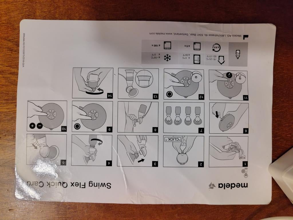 Medela borstkolf Swing met twee maten borstschild, Ophalen of Verzenden, Gebruikt, Borstkolf