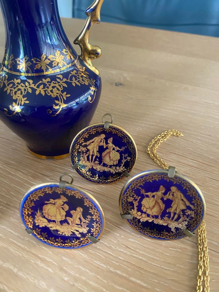 Limoge blauw miniaturen verzameling, Ophalen of Verzenden