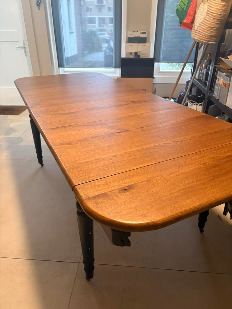 Eettafel eiken blad, Ophalen, Gebruikt, 200 cm of meer, 50 tot 100 cm