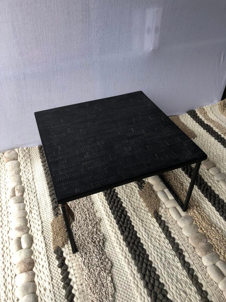 Salontafel Mango hout & staal - 60x60cm - Nu €65!, ., 50 tot 100 cm, ., Vierkant