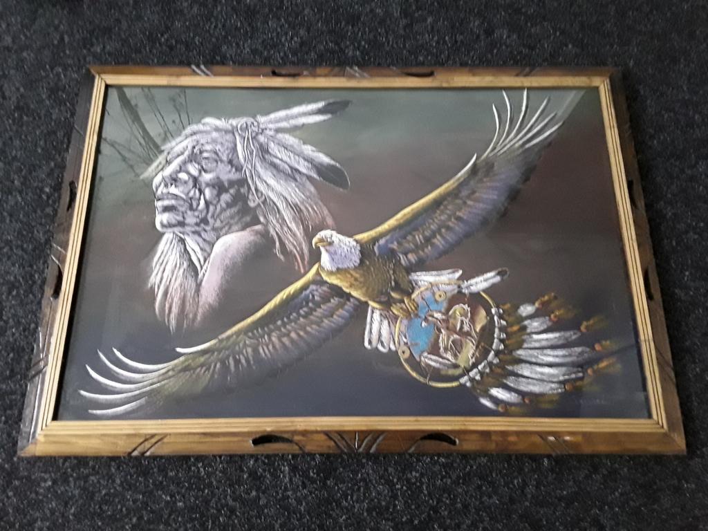 Airbrush schilderij Sanchez incl lijst afm 69x100 cm, Antiek en Kunst, Ophalen