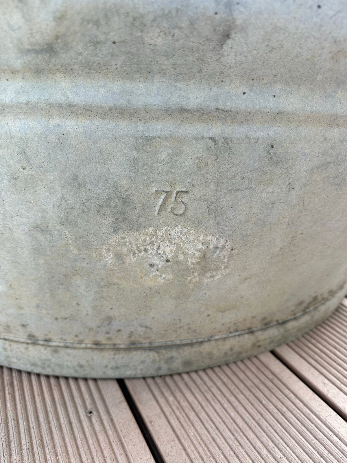 Vintage zinken teil - 75 liter, Ophalen