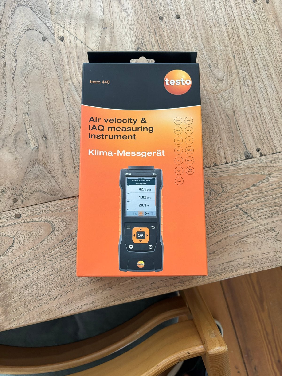 Testo 440 Klimameter - Luchtstroom & IAQ Meetinstrument, Doe-het-zelf en Verbouw, Ophalen of Verzenden, Zo goed als nieuw, Overige meters