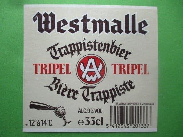 bieretiket Belgie 6-6 (B2 B31) westmalle, Verzamelen, Biermerken, Ophalen of Verzenden, Gebruikt, Overige typen, Overige merken