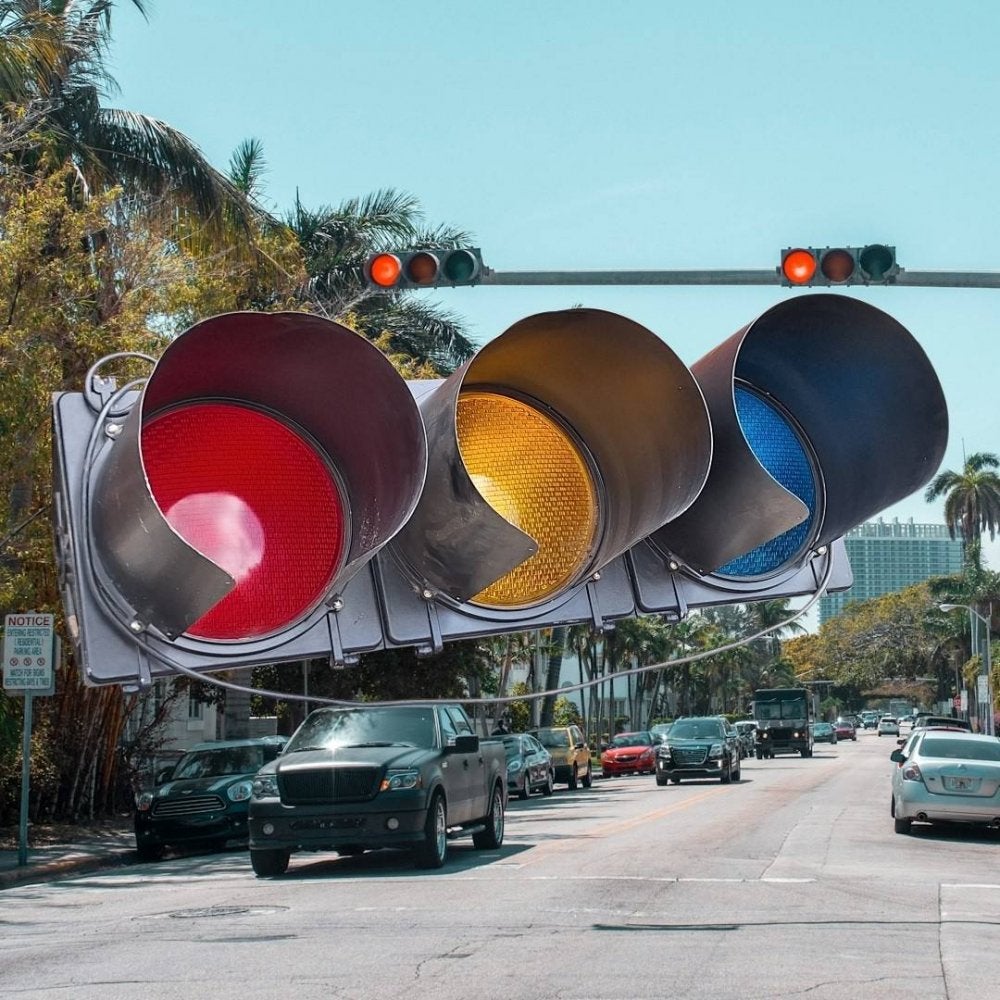 Origineel Amerikaans hangende verkeerslicht, komt uit Texas., Verzamelen, Ophalen, Gebruikt, Auto's