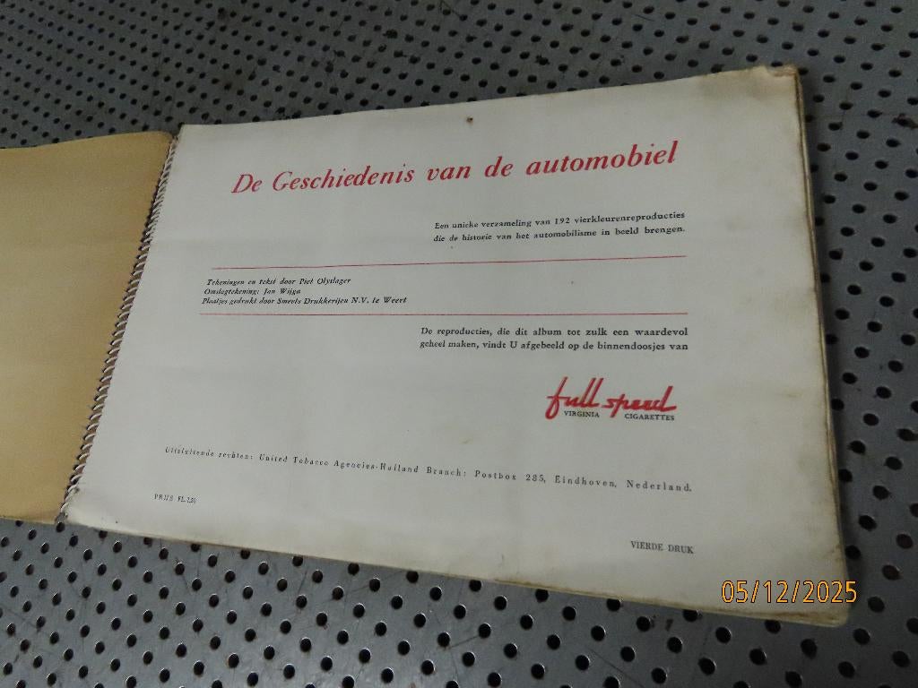 Plakboek Auto's Jaren '50 Virginia Cigarettes plaatjes album, Ophalen of Verzenden, Gelezen, Onbekend, Plaatjesalbum