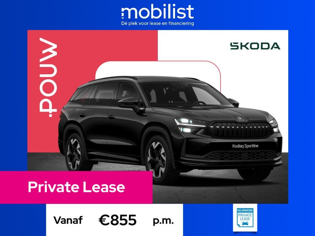Skoda Kodiaq 1.5 TSI 204pk PHEV Sportline Limited (bj 2026), 1498 cc, Zwart, Bedrijf, Nieuw