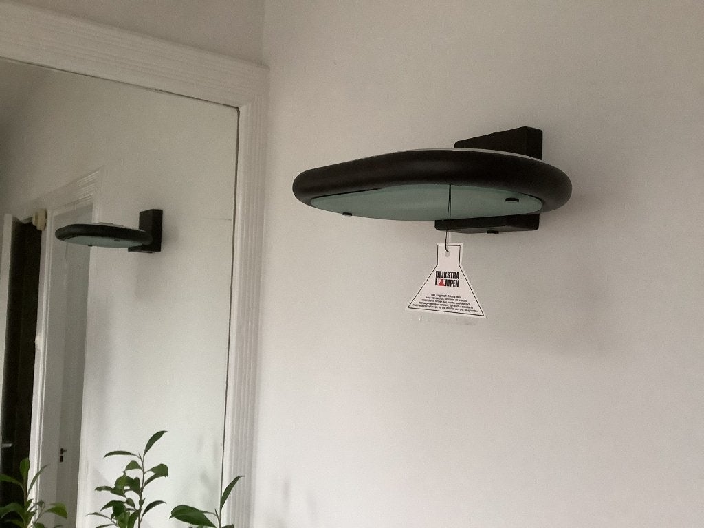 Sobere retro design Dijkstra wandlamp ± 1980's / 1990's, Up & down verlichting, Zwart, Nieuw, Overige fittingen