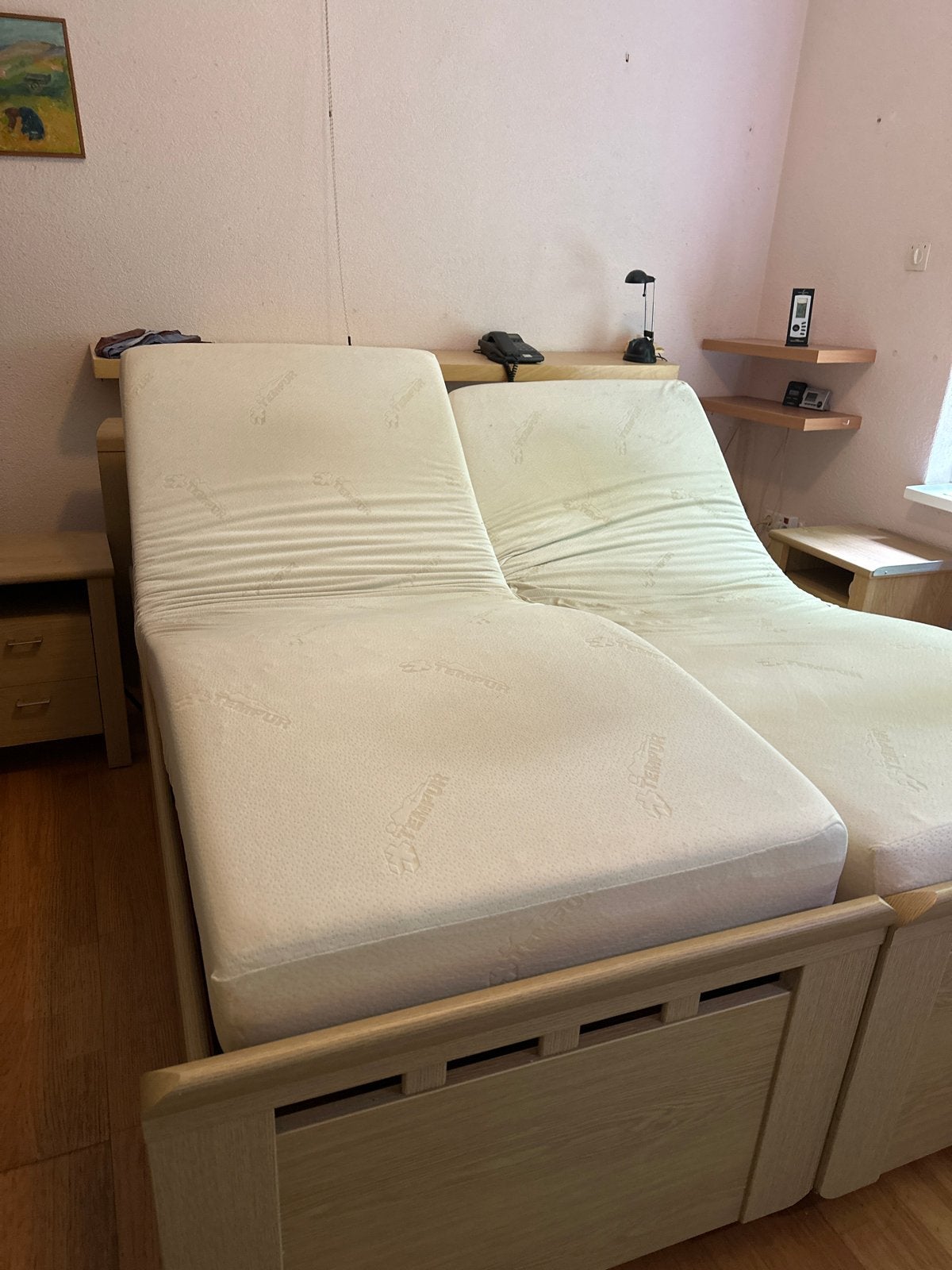 Elektrisch verstelbaar tweepersoonsbed 180x200 met matrassen, Ophalen, Tweepersoons, 180 cm, 200 cm