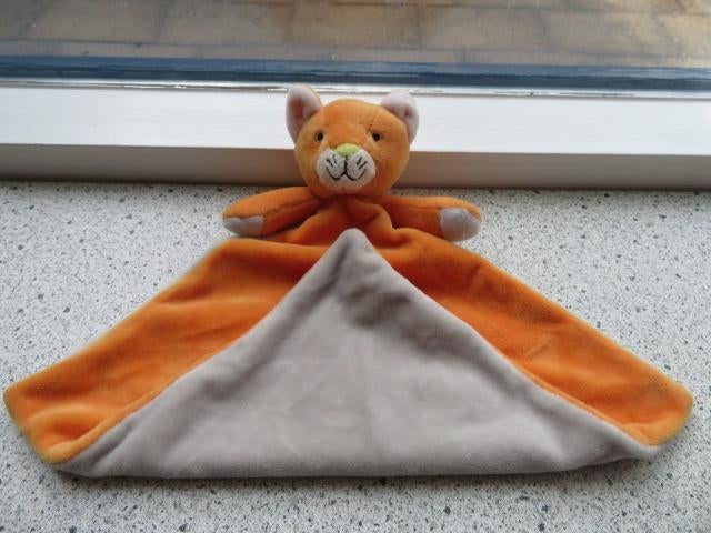 Knuffeldoek poes kat Cally oranje licht grijs velours, Oranje, Happy Horse, Ophalen of Verzenden, Zo goed als nieuw