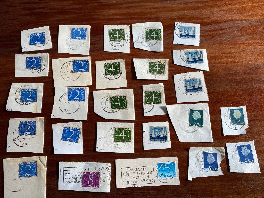 Nederlandse postzegels Diverse  2, 4, 8, 12, 25 en 45 cent, Ophalen of Verzenden, Na 1940, Gestempeld