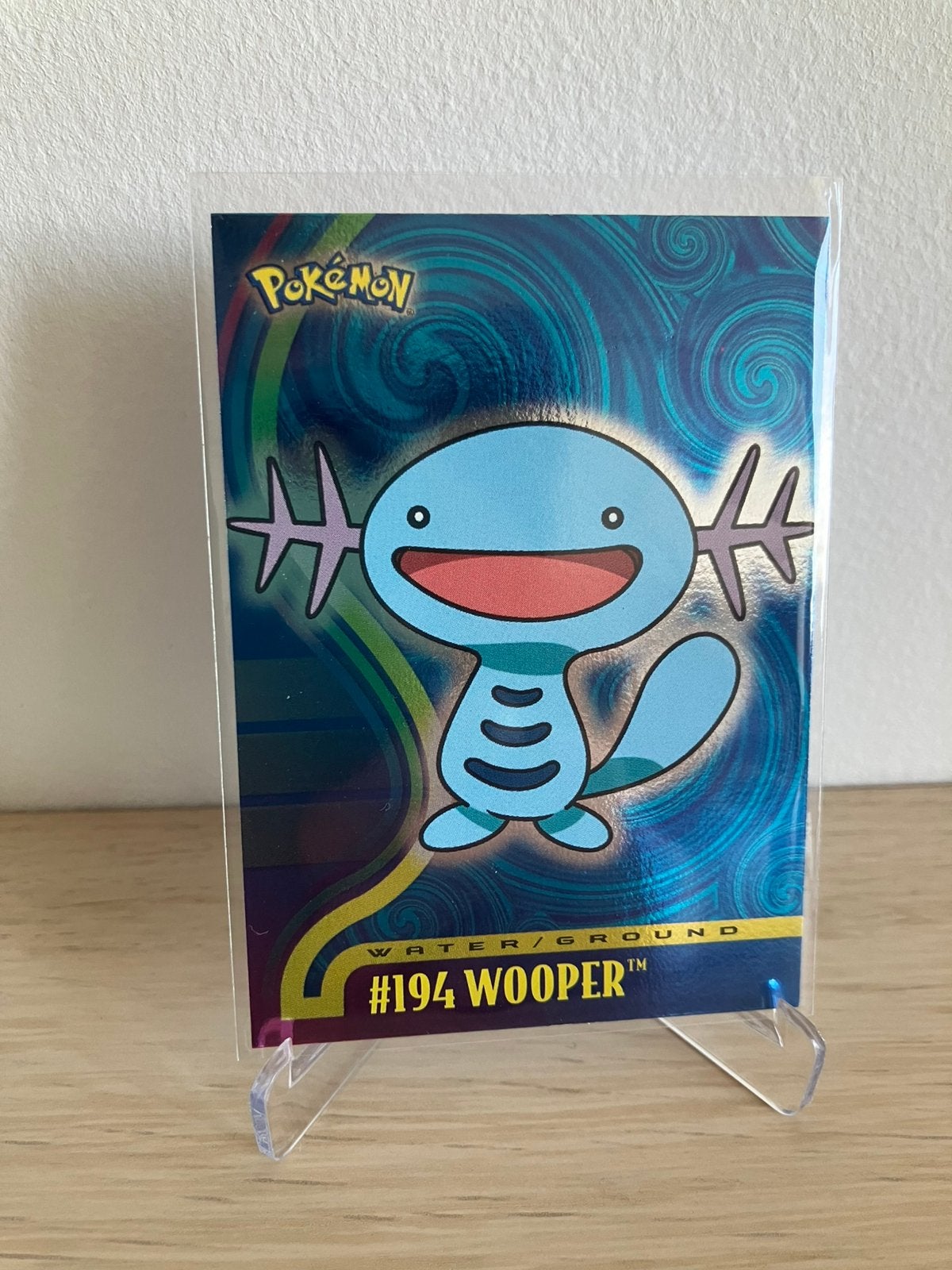 Topps Johto 2001 - Wooper #194 holo [blauw logo], Hobby en Vrije tijd, Ophalen of Verzenden, Gebruikt, Losse kaart, Foil