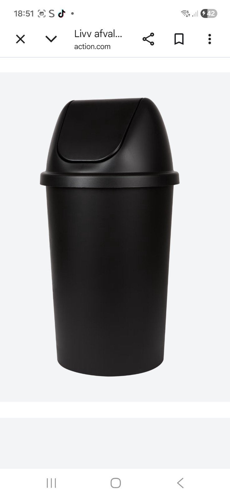 Prullenbak 50 l, 40 liter of meer, Ophalen, Kunststof
