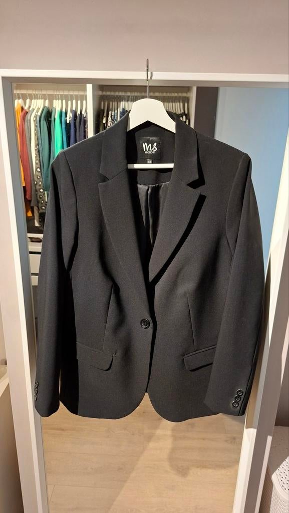 Zwarte damesblazer MS Mode maat 44, Kleding | Dames, Jasjes, Kostuums en Pakken, Ophalen of Verzenden, Zo goed als nieuw, Maat 42/44 (L)