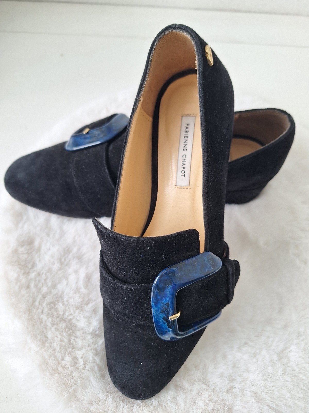 Fabienne Chapot blauwe suède schoenen maat 38, Schoenen met lage hakken, Blauw, Ophalen of Verzenden, Fabienne Chapot