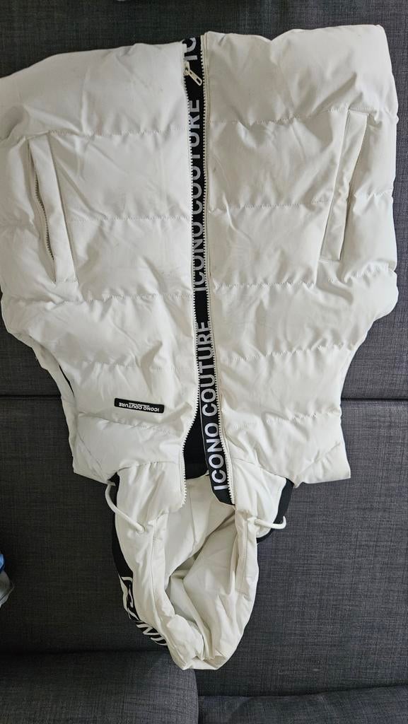Icono Couture Witte Puffer Jas Maat L, Kleding | Heren, Jassen | Winter, Ophalen of Verzenden, Zo goed als nieuw, Wit