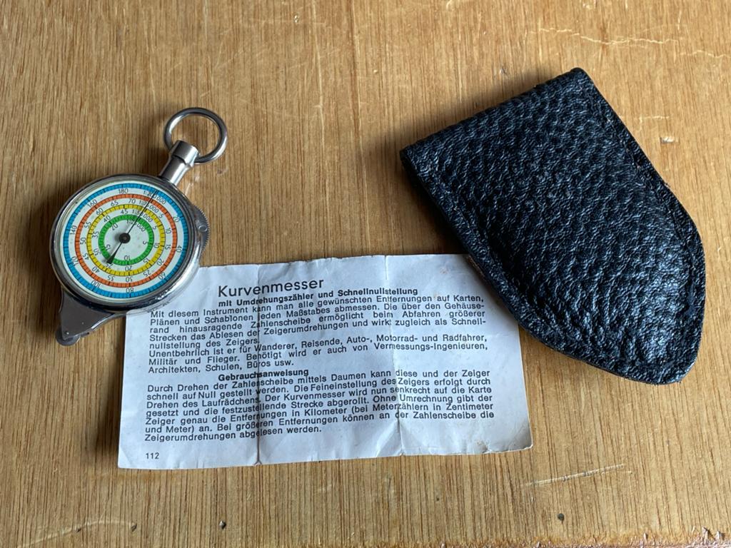 Vintage Curvenmesser met etui en handleiding, Antiek en Kunst, Ophalen of Verzenden