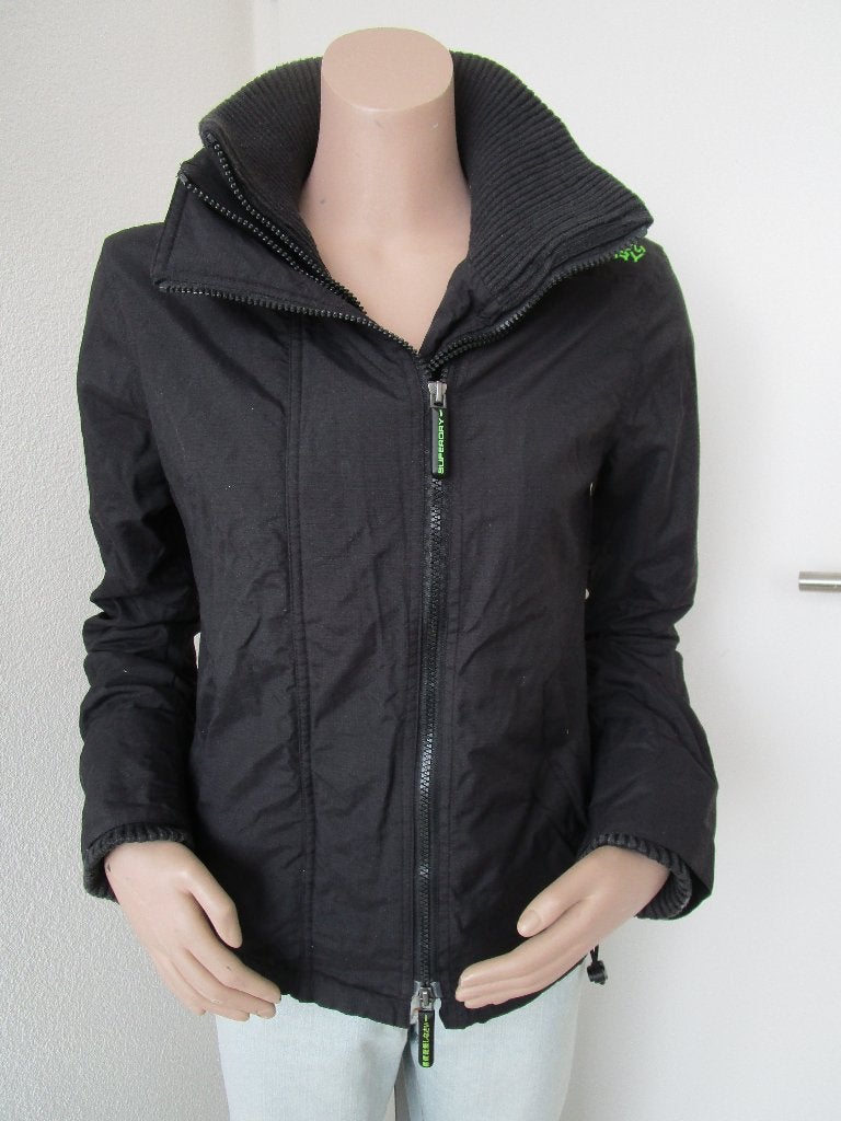 Superdry zomer jack maat S, Zwart, Maat 36 (S), Gedragen, Superdry