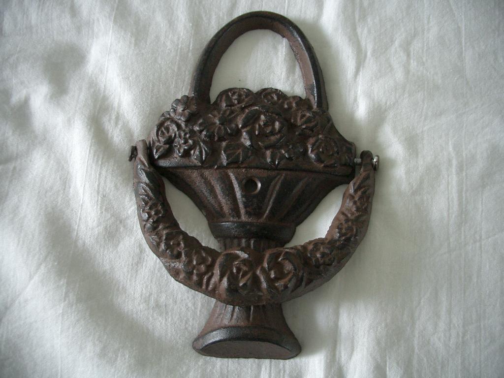 deurklopper klopper deur gietijzer bloembak plantenbak sfeer, Antiek en Kunst, Ophalen of Verzenden