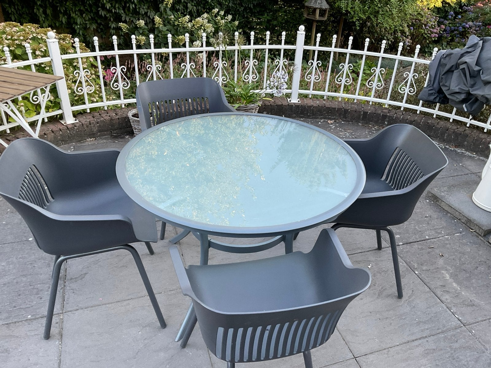 Tuinset hartman, Tuin en Terras, Tuinsets en Loungesets, 4 zitplaatsen, Kunststof, Gebruikt, Ophalen of Verzenden