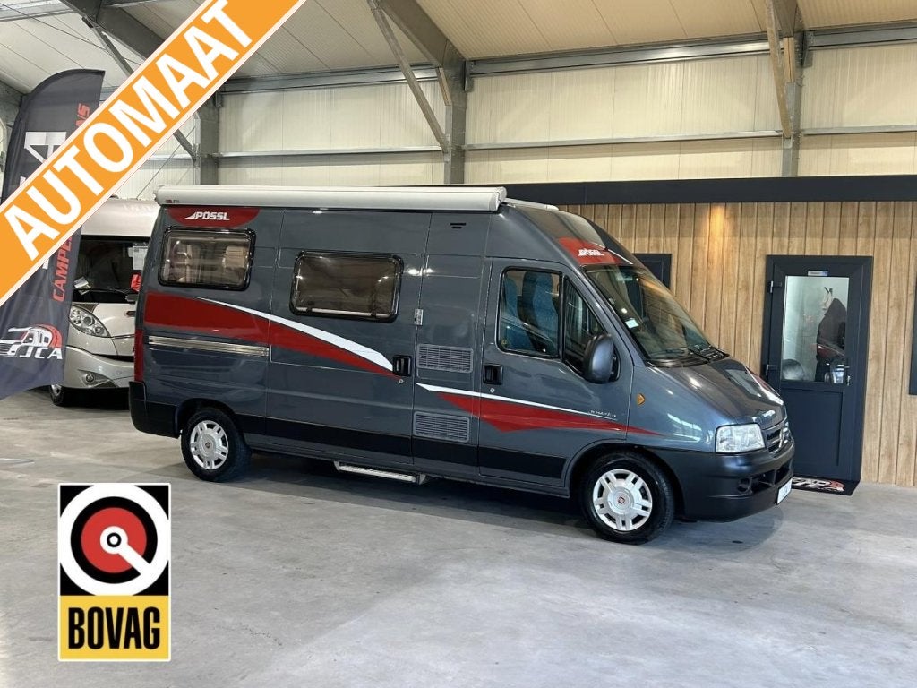 Pössl 2Win 560 Org. NL AUTOMAAT/AIRCO 2005 Citroën128PK, Caravans en Kamperen, Campers, Automaat, Buscamper of Camperbus, Ringverwarming