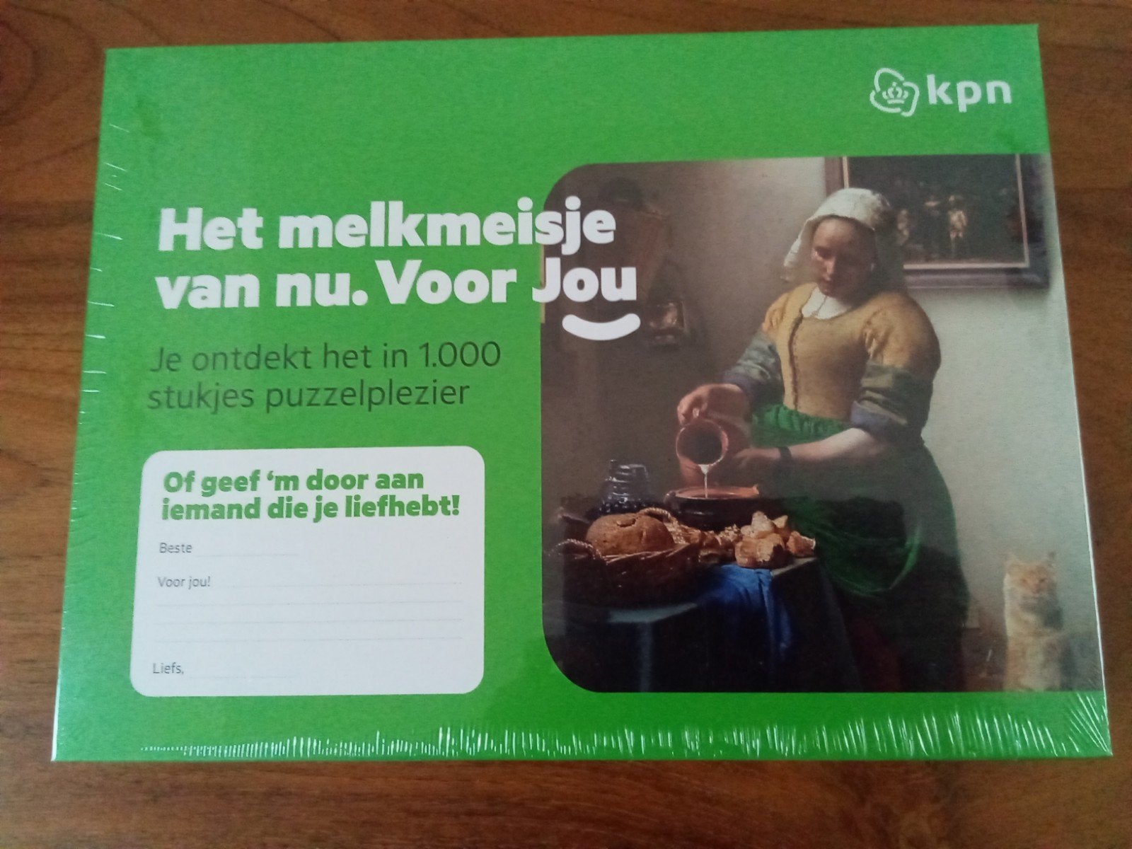 puzzel het melkmeisje nieuw ingeseald kpn, Hobby en Vrije tijd, Ophalen, 500 t/m 1500 stukjes, Nieuw