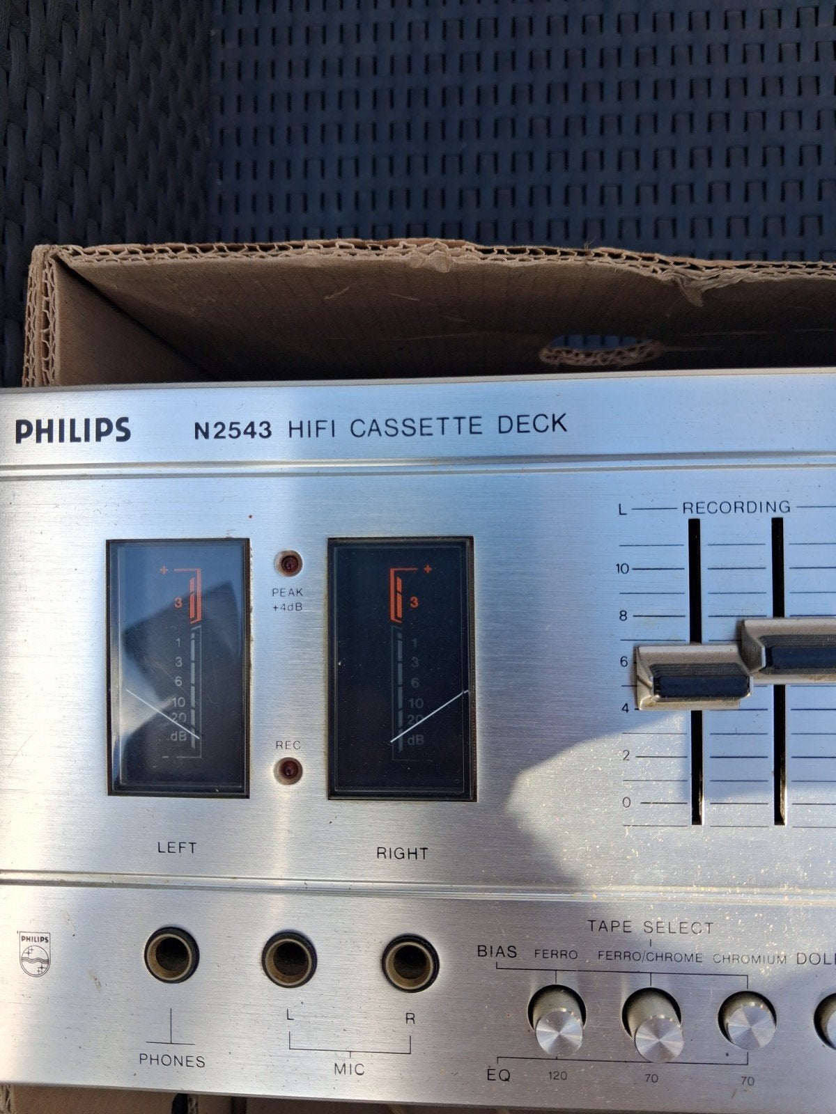 Philips N2543 HIFI Cassette Deck - Vintage Audio, Ophalen, Dubbel, Philips, Tiptoetsen