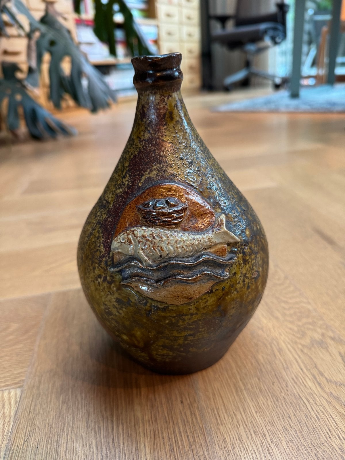 Keramische wijwaterkruik Sint Joris/Terraco de Draak - LK, Antiek en Kunst, Ophalen of Verzenden