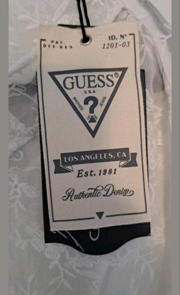 Nieuwe Guess Blouse - Wit Kant - Maat XL, Guess, -, Wit, -