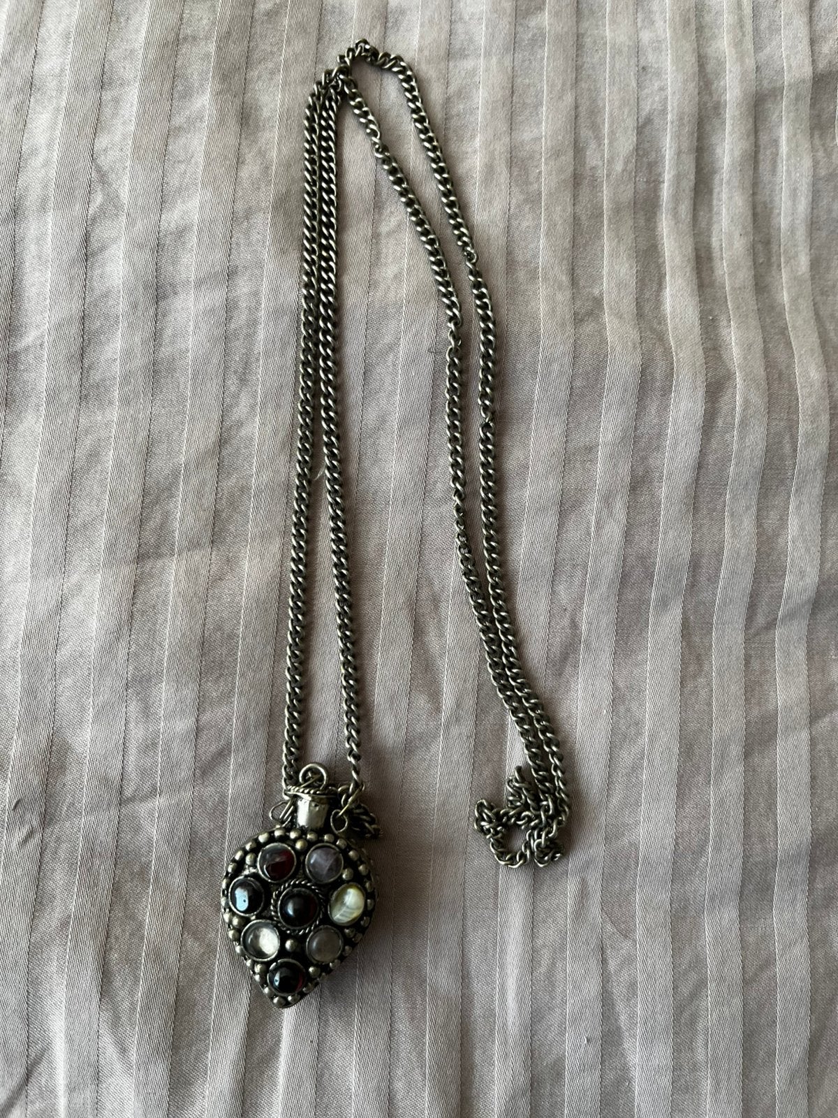 Zilveren ketting met parfum houder, Ophalen of Verzenden, Zo goed als nieuw, Zilver
