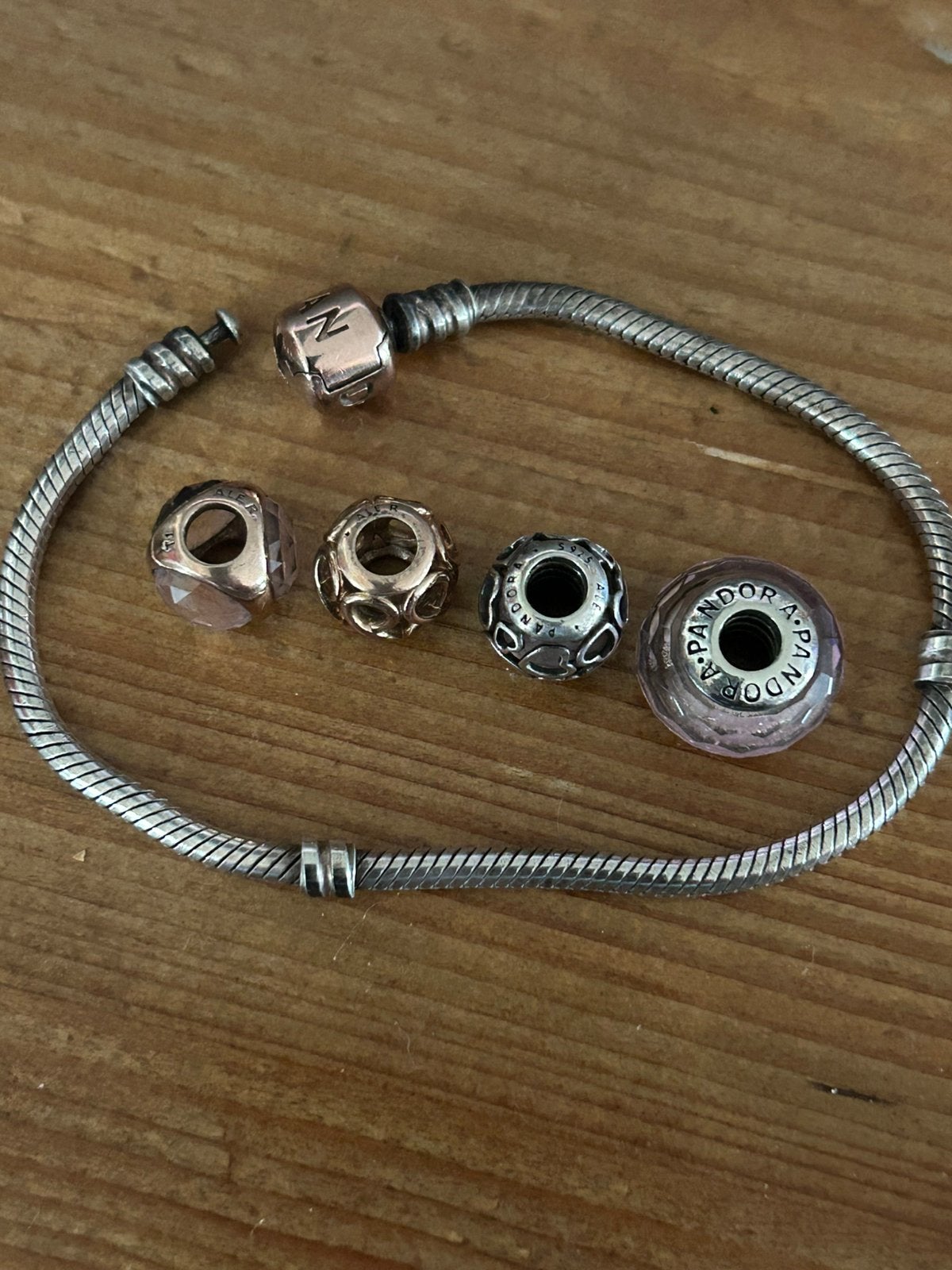 Pandora armband, Ophalen of Verzenden, Zo goed als nieuw, Roze, Zilver