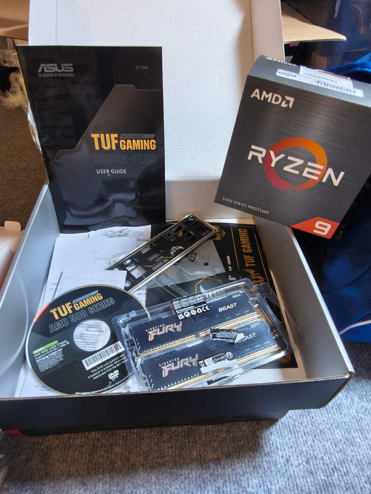 and Ryzen 9 5900x ddr4 2x 32gb. 64gb 3200mhz Asus tuf b550m, Ophalen, DDR4, Nieuw, Desktop