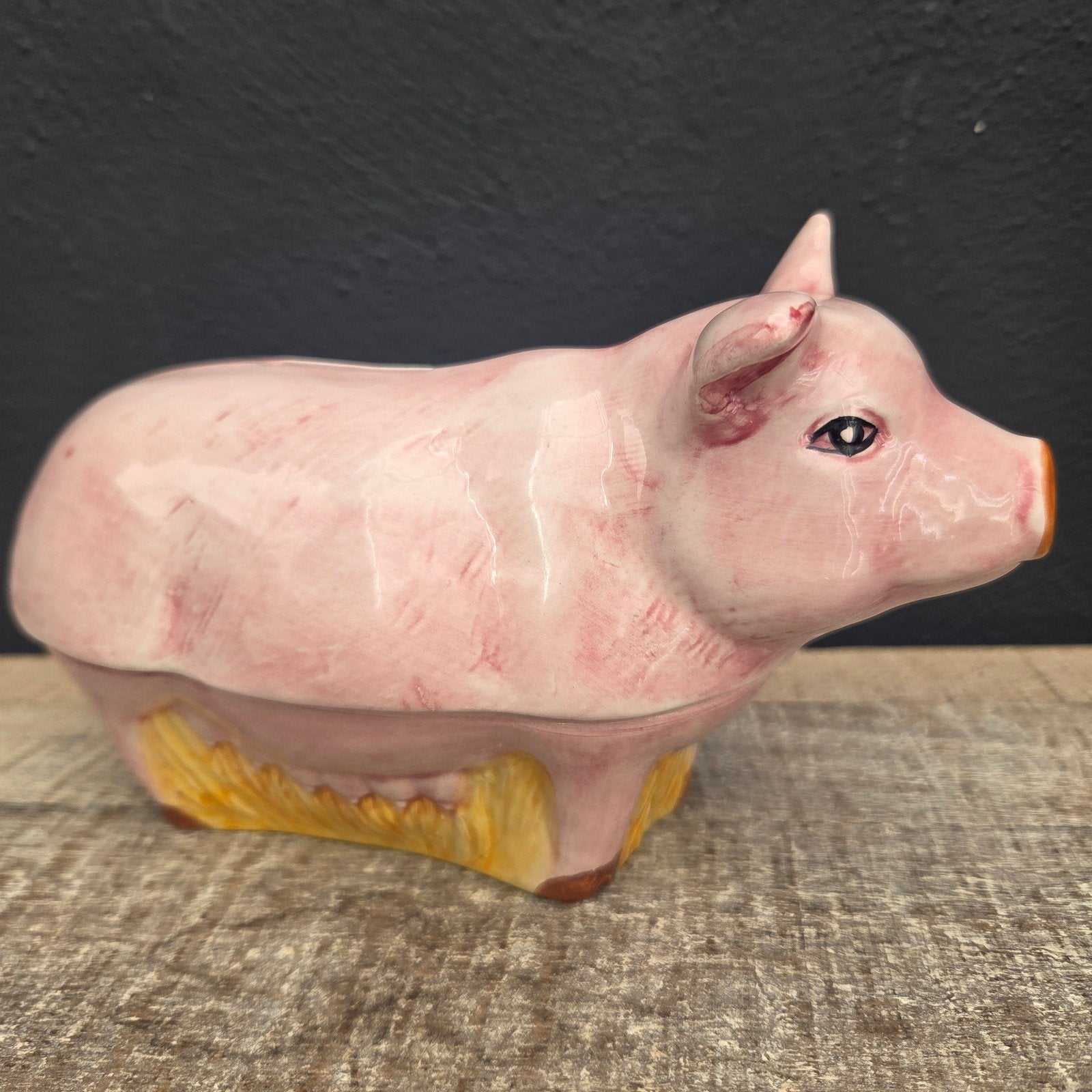 Michel Caugant terrine/spaarpot, varkentje, Antiek en Kunst, Ophalen of Verzenden