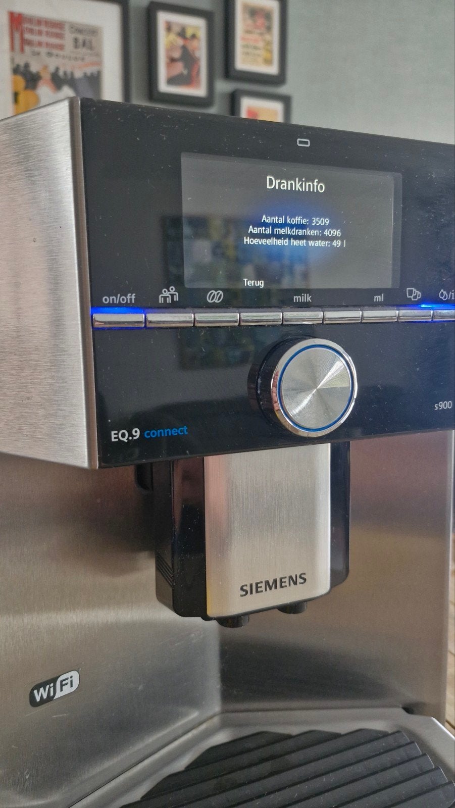 Siemens EQ.9 connect s900, Ophalen, Zo goed als nieuw, Espresso apparaat, Afneembaar waterreservoir