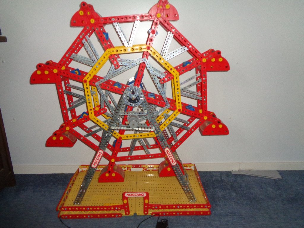 Meccano hele hoge Reuzenrad. Kermis hoge rad. 93x95x35 cm, Ophalen of Verzenden