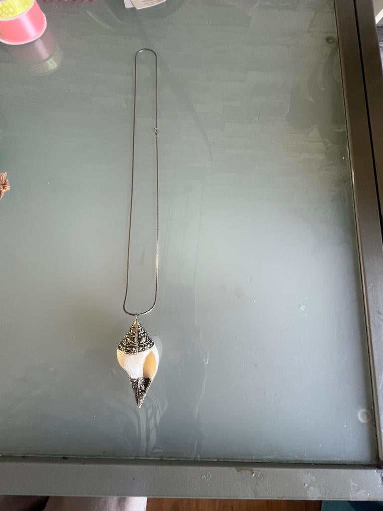 Lange ketting met schelp, Ophalen of Verzenden, Zo goed als nieuw, 160 cm of meer