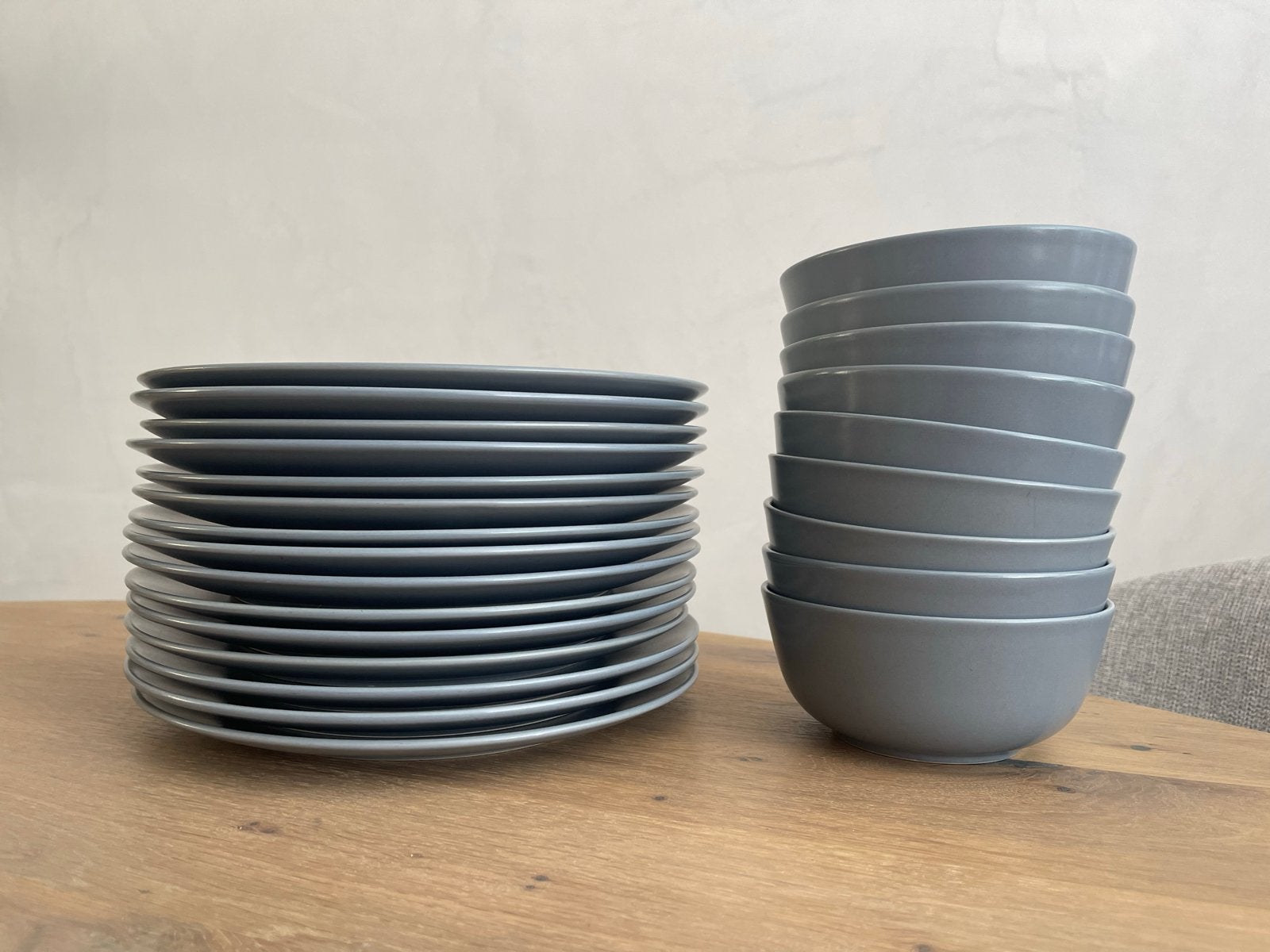 IKEA Servies - Borden en Kommen in Grijs Blauw, Ophalen, Gebruikt, IKEA, Overige stijlen