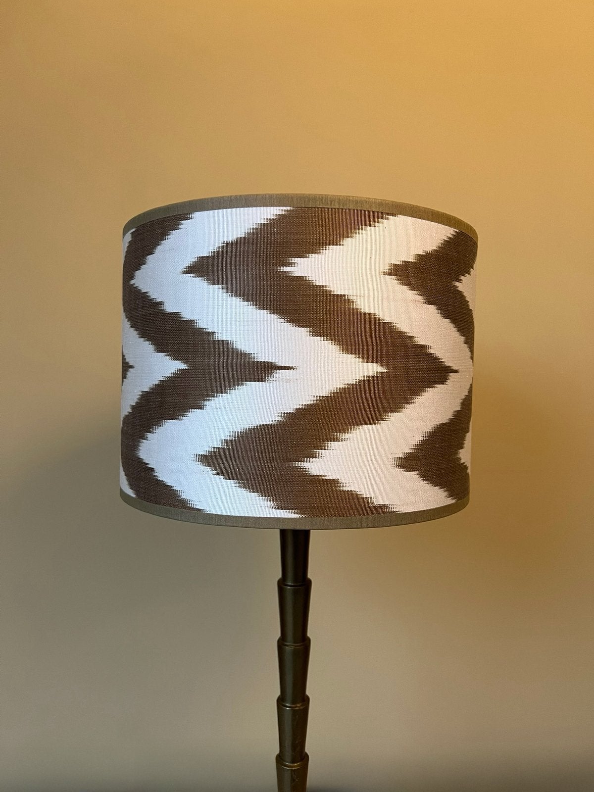 Lampenkap cognac bruin - zigzag - 25x18cm - unieke lampenkap, 25 cm, Bruin, Rond, Nieuw