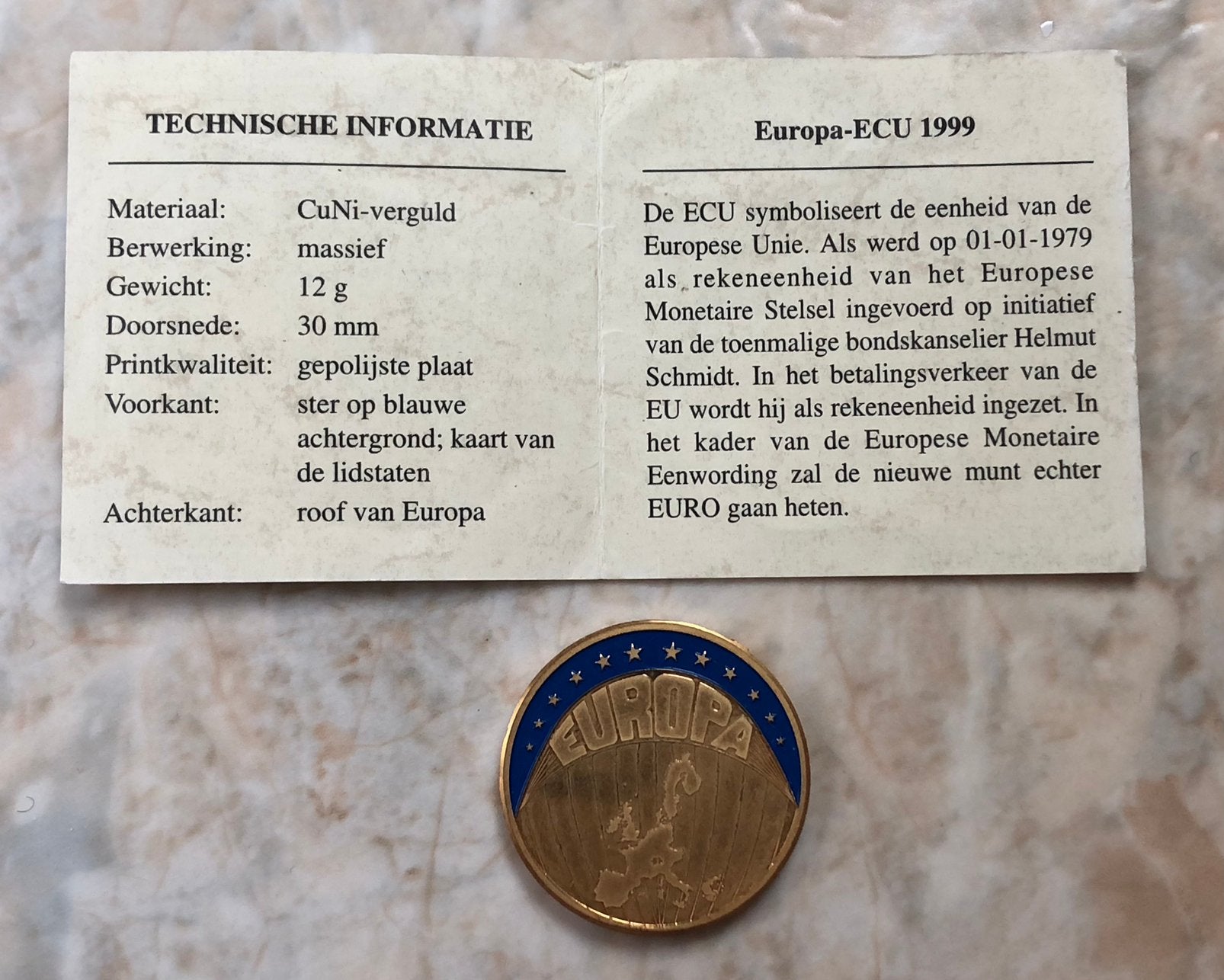Europa ECU 1999, Postzegels en Munten, Ophalen of Verzenden