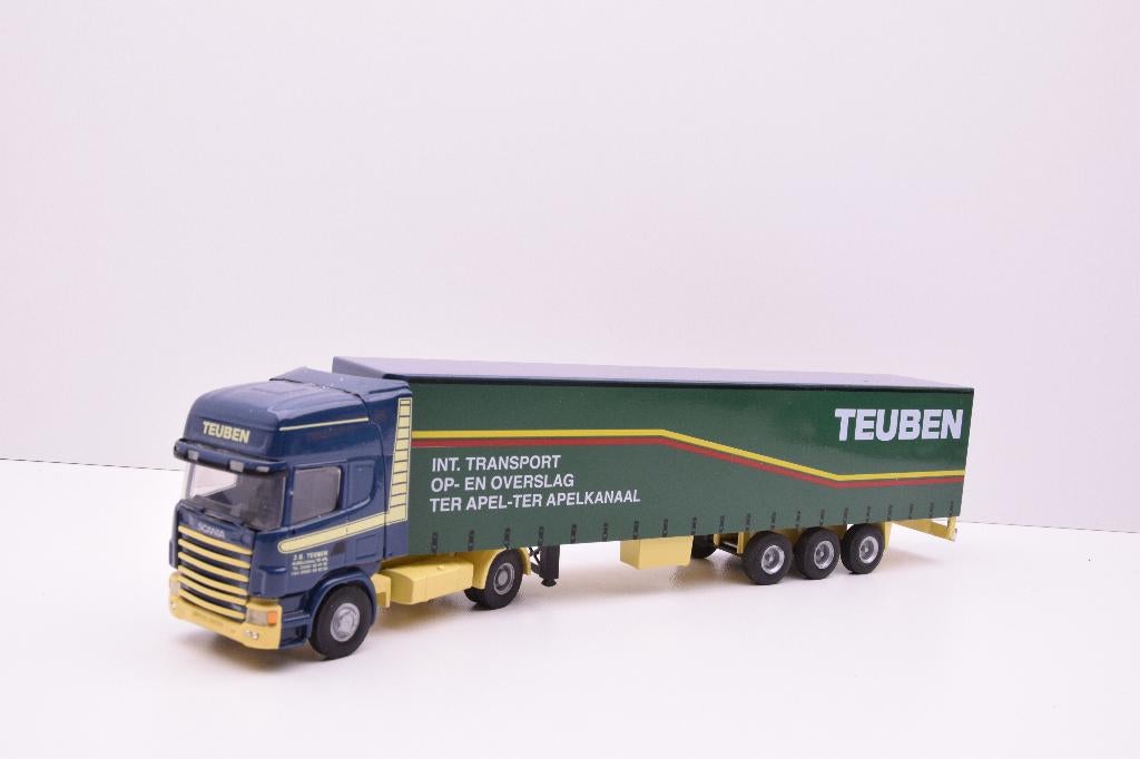 Scania 124  '' Teuben transport ''  Lion car, Ophalen of Verzenden, Zo goed als nieuw, Bus of Vrachtwagen, Lion Toys