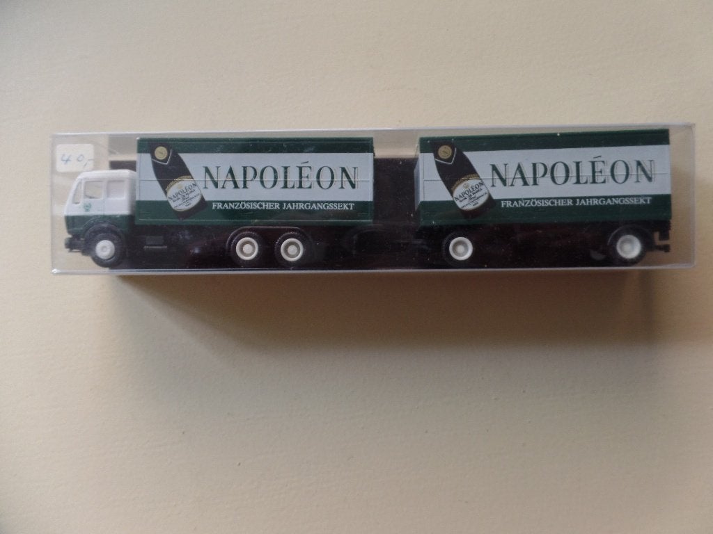 Mercedes vrachtwagen/aanhanger Napoleon Albedo Herpa, Hobby en Vrije tijd, Verzenden, Nieuw, Bus of Vrachtwagen, Herpa