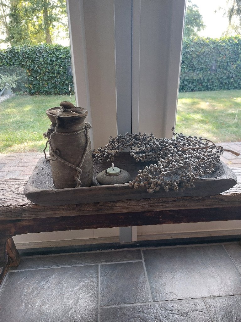 Bak, schaal van oud eiken in vergrijsde kleur, Ophalen, Overige typen, Nieuw, Rechthoekig