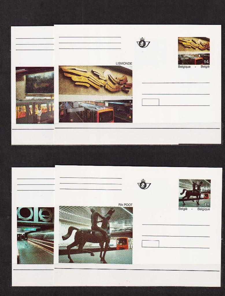 België 1991 Geïllustreerde briefkaarten BK39-BK42 **, Postzegels en Munten, Ophalen, Postfris, Postfris