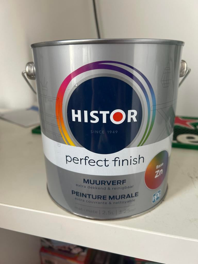 Histor Perfect Finish Muurverf Mat - Mountain Edge 2.5L, Nieuw, Ophalen of Verzenden, Verf, Grijs