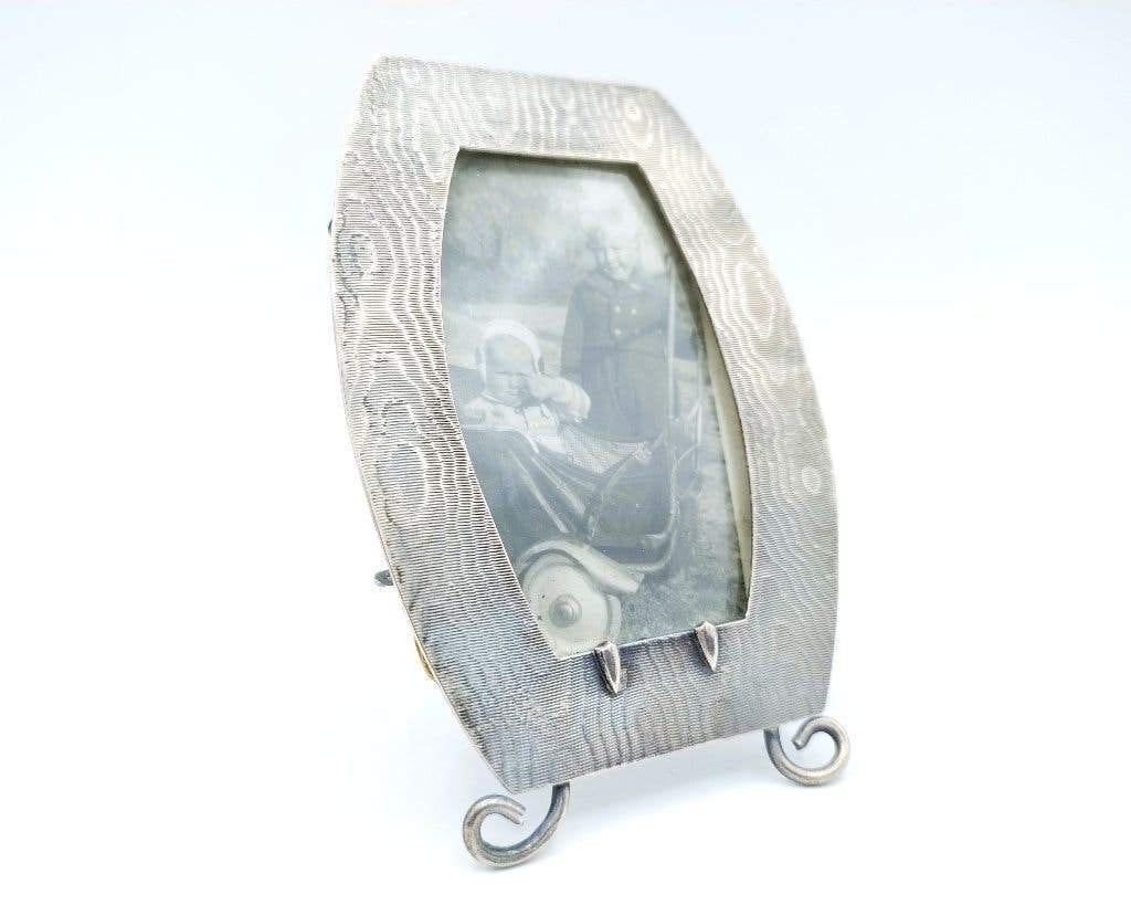 Antiek zilveren fotolijstje met foto, ca. 1900, Verzenden, Zilver
